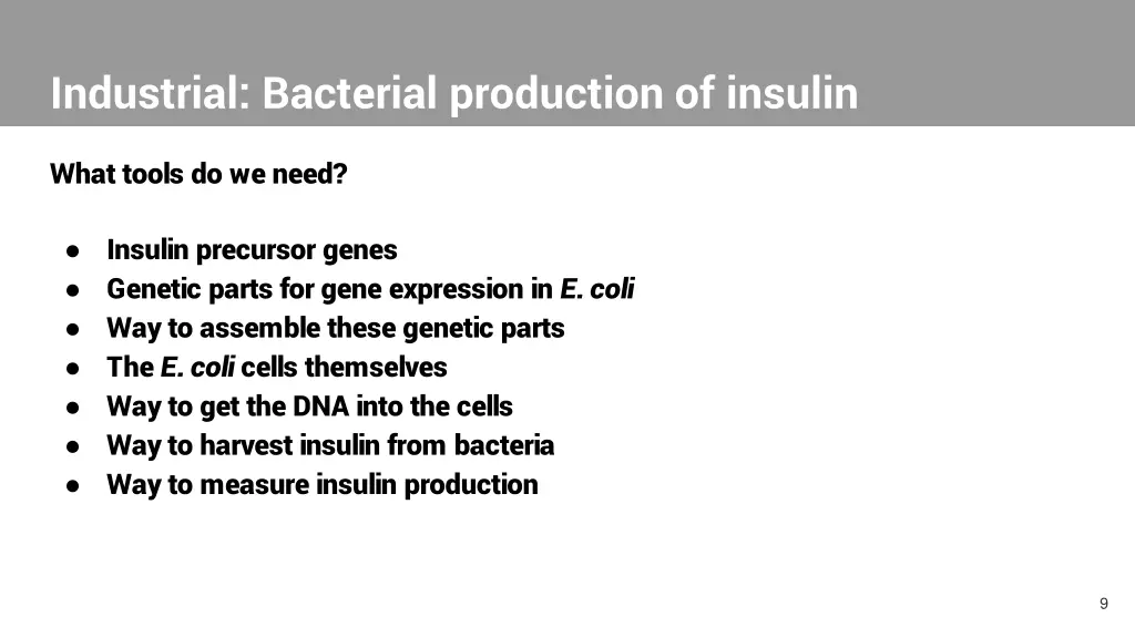 industrial bacterial production of insulin 1