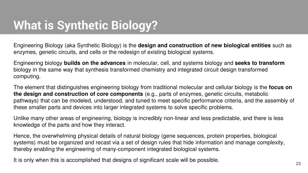 what is synthetic biology 4