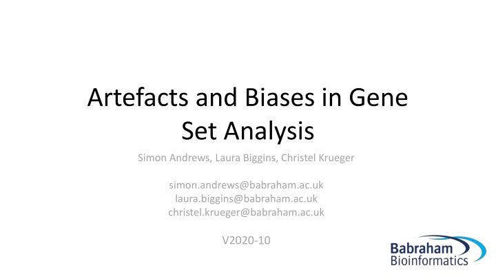 artefacts and biases in gene set analysis