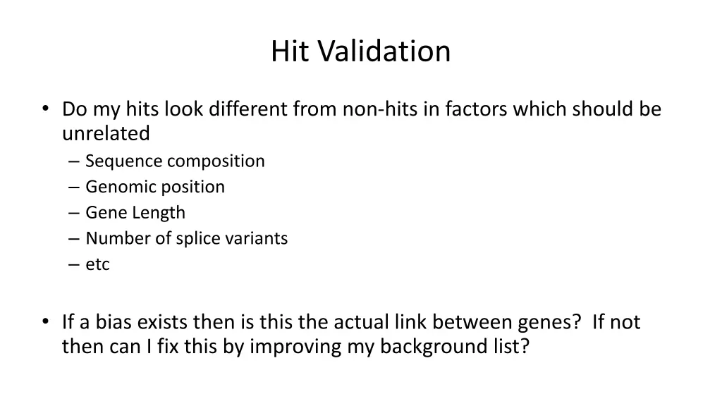 hit validation