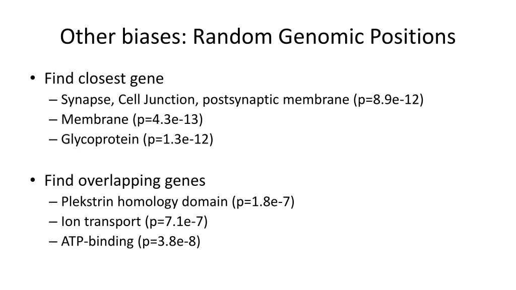 other biases random genomic positions