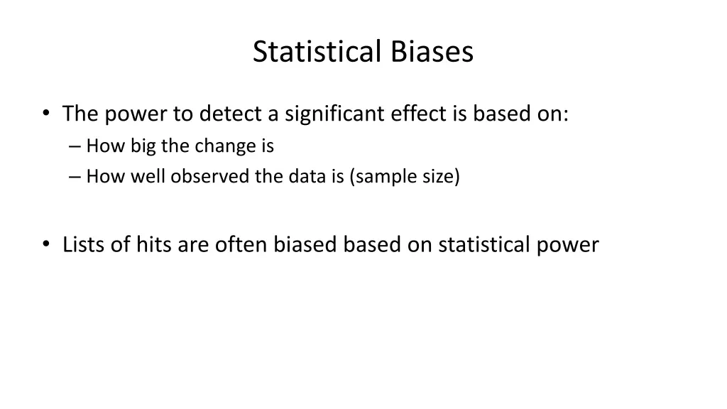 statistical biases