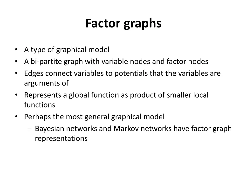 factor graphs