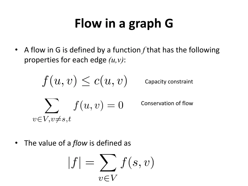 flow in a graph g