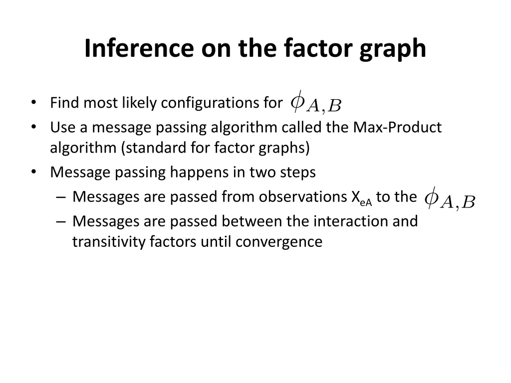 inference on the factor graph