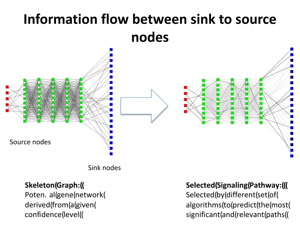 information flow between sink to source nodes