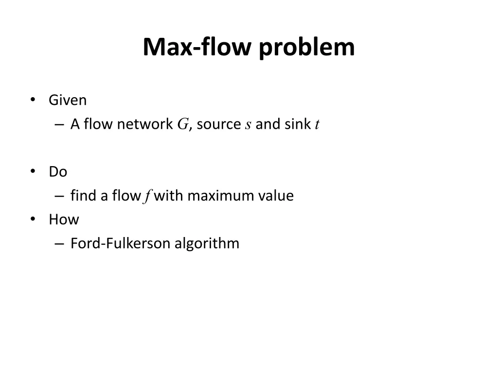 max flow problem