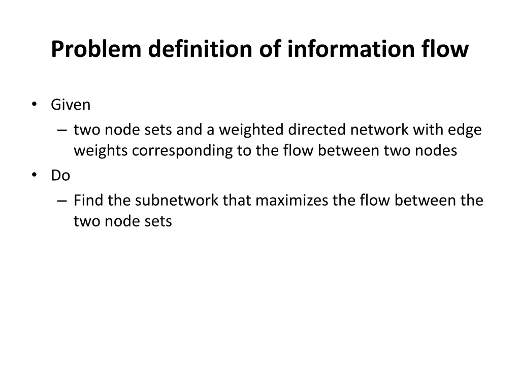 problem definition of information flow