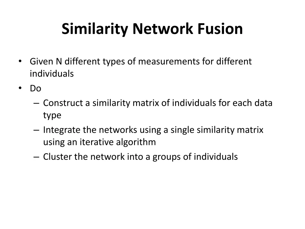 similarity network fusion