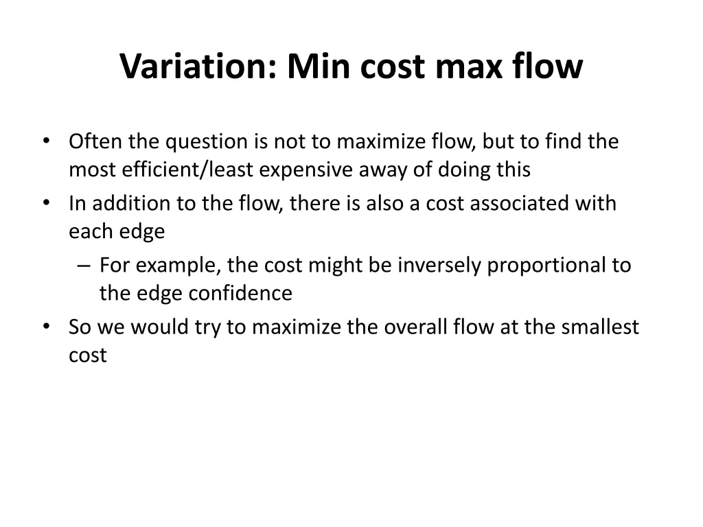 variation min cost max flow