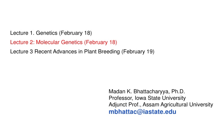 lecture 1 genetics february 18