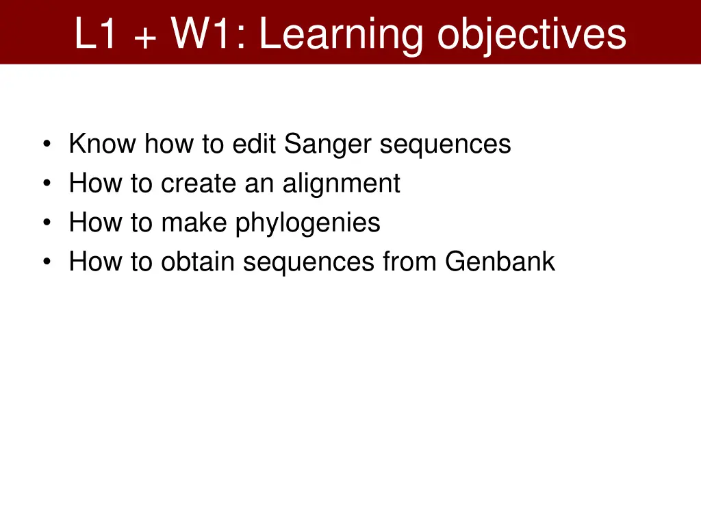 l1 w1 learning objectives