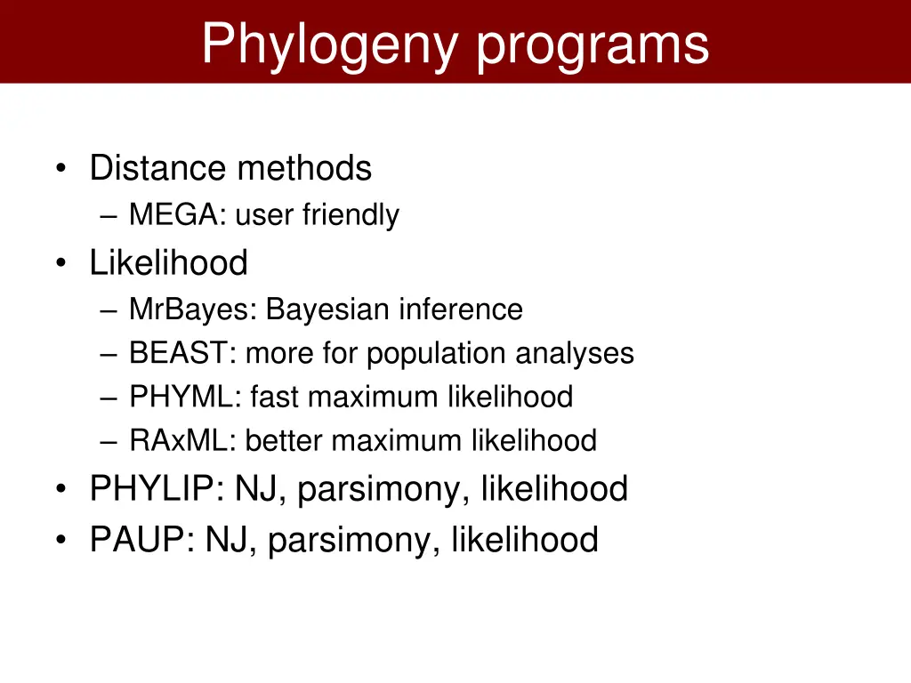 phylogeny programs