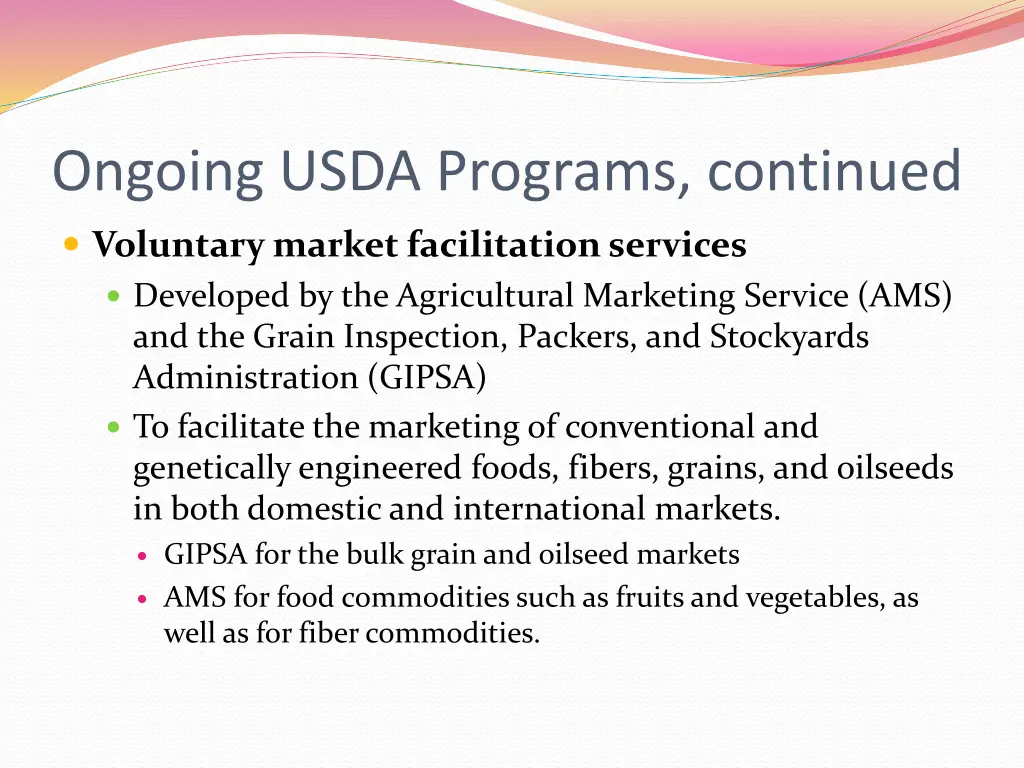 ongoing usda programs continued 1