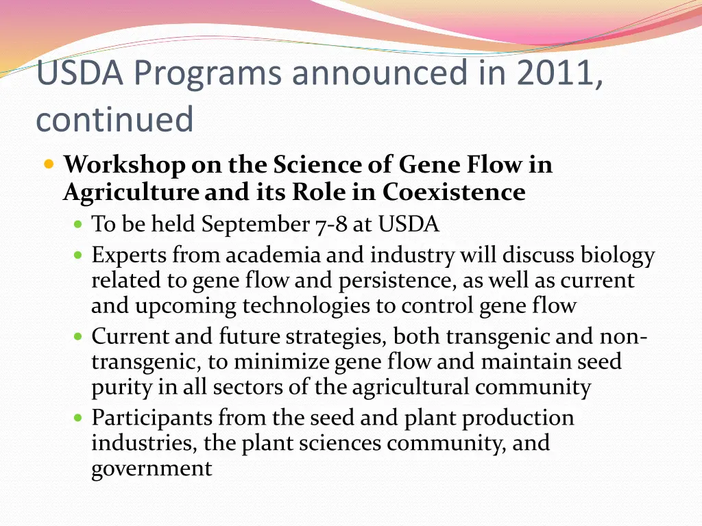 usda programs announced in 2011 continued 1