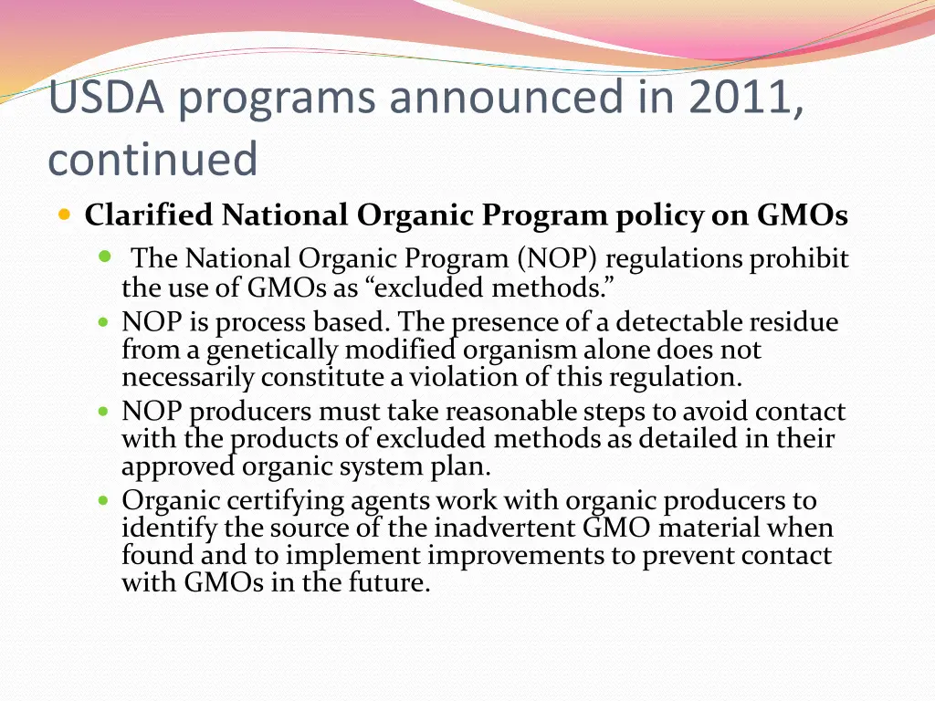 usda programs announced in 2011 continued 2