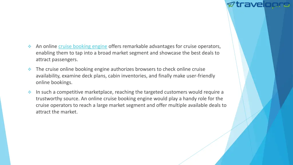 an online cruise booking engine offers remarkable