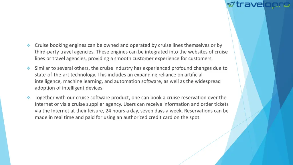 cruise booking engines can be owned and operated