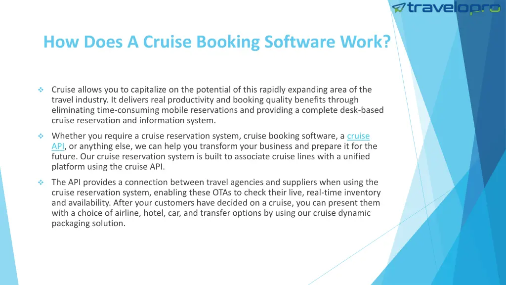 how does a cruise booking software work