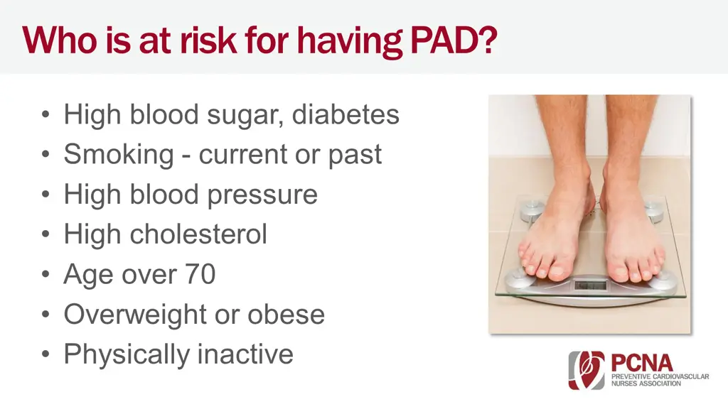 who is at risk for having pad
