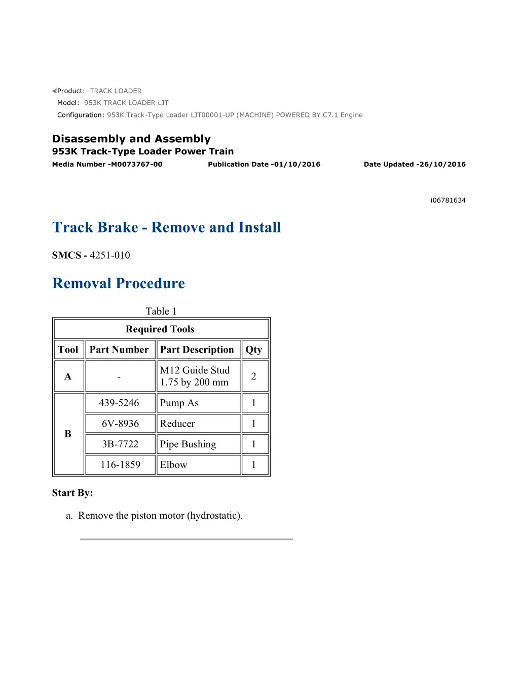 953k track type loader ljt00001 up machine 21