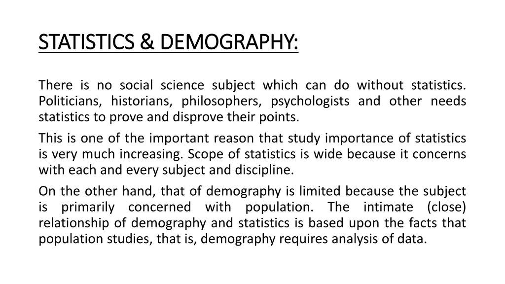 statistics demography statistics demography