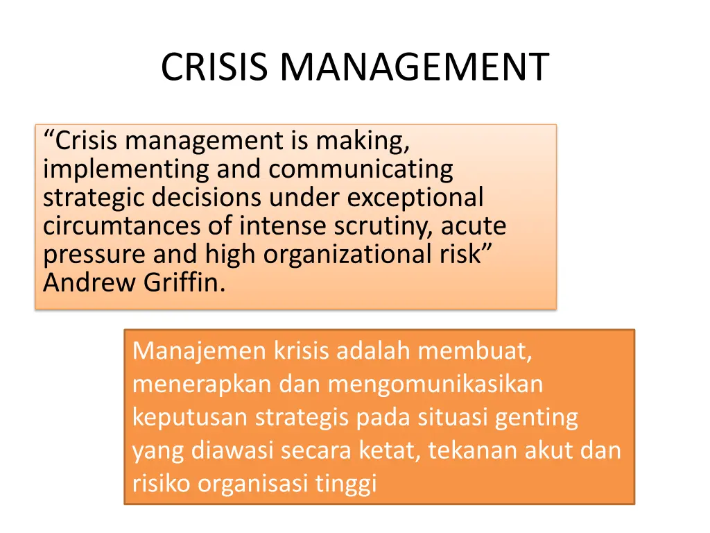 crisis management