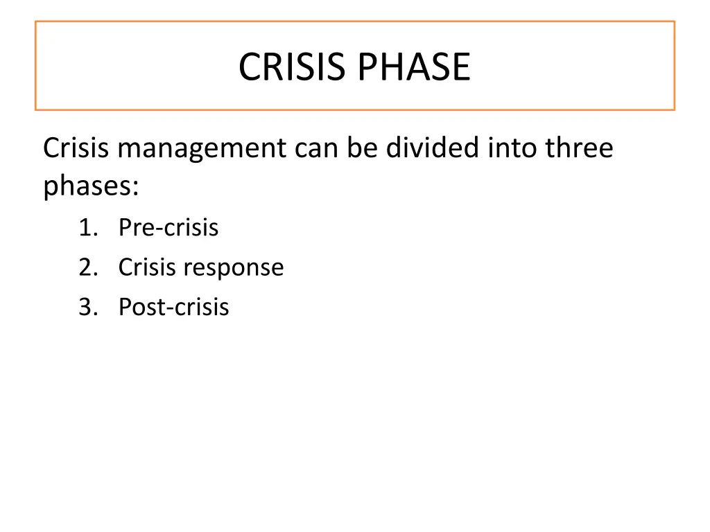 crisis phase