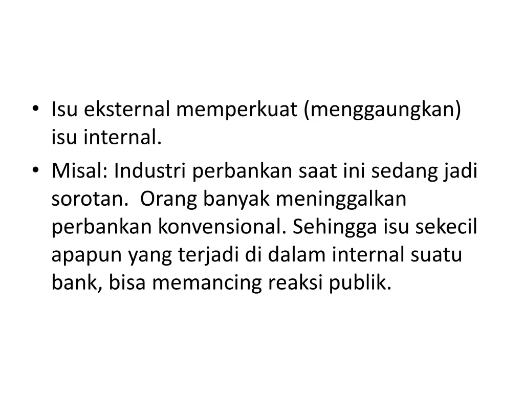 isu eksternal memperkuat menggaungkan