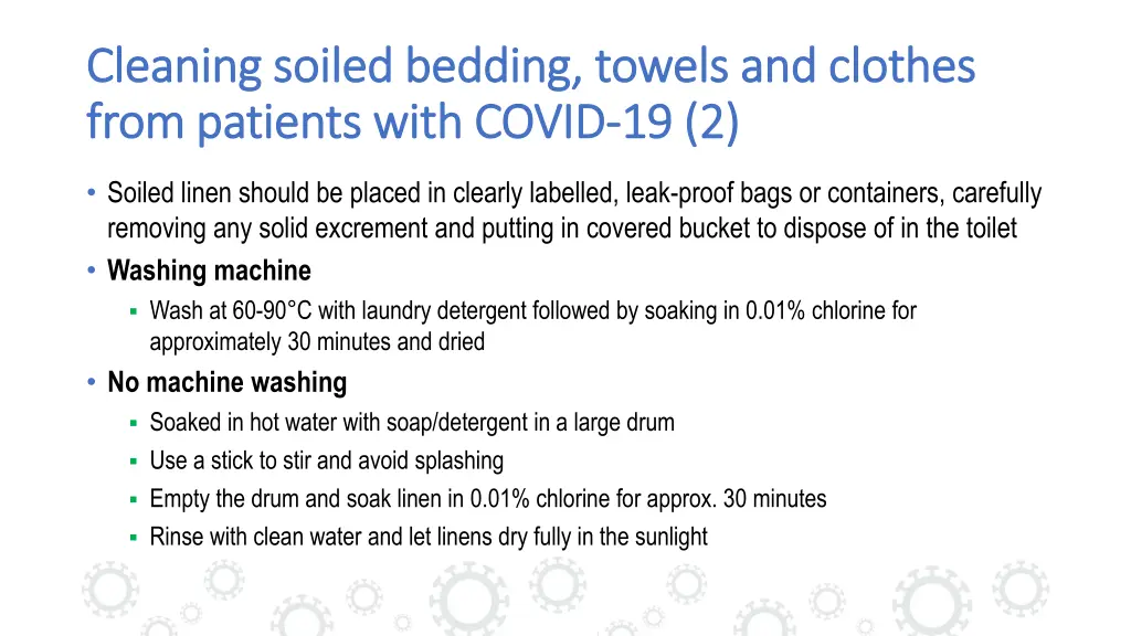 cleaning soiled bedding towels and clothes 1