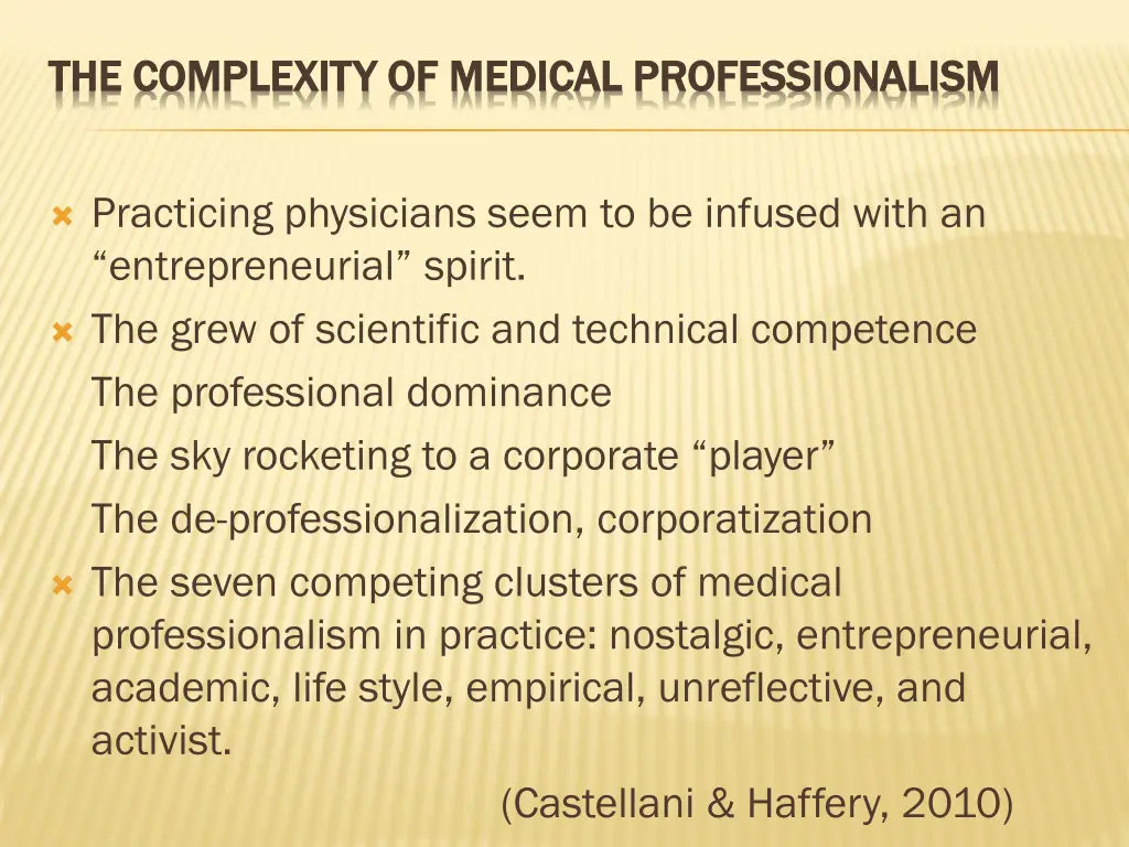 the complexity of medical professionalism