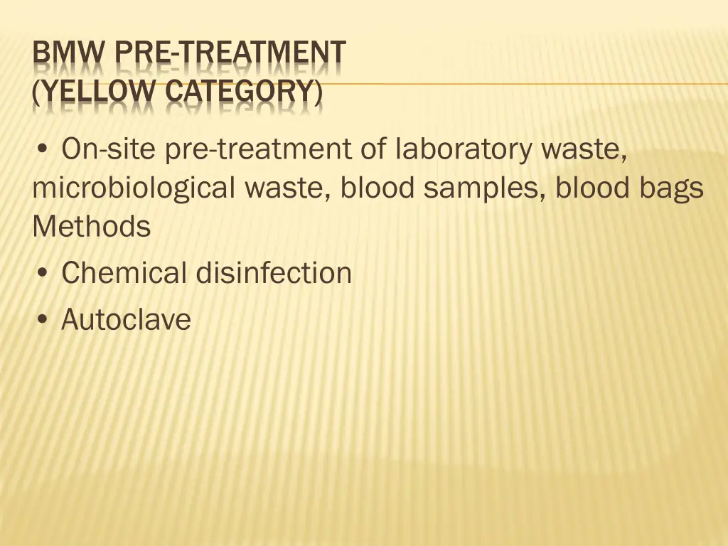 bmw pre treatment yellow category