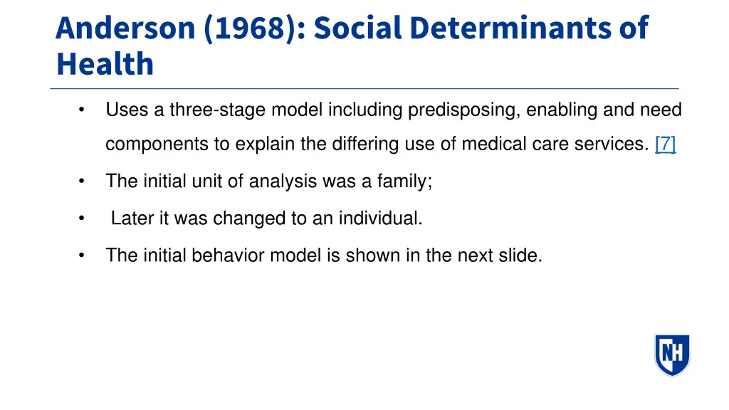 anderson 1968 social determinants of health