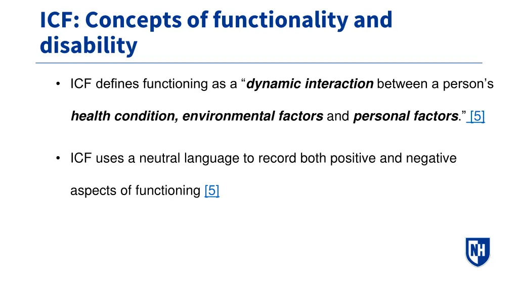 icf concepts of functionality and disability