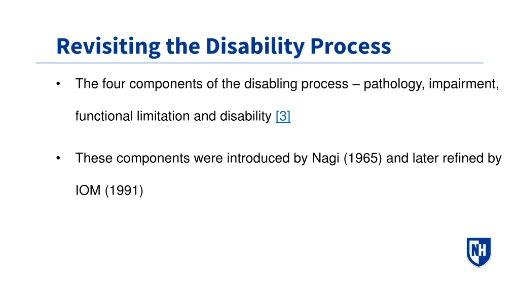 revisiting the disability process 1