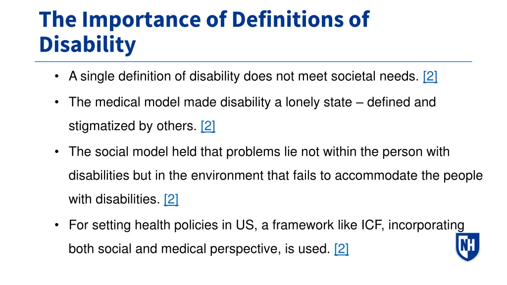 the importance of definitions of disability