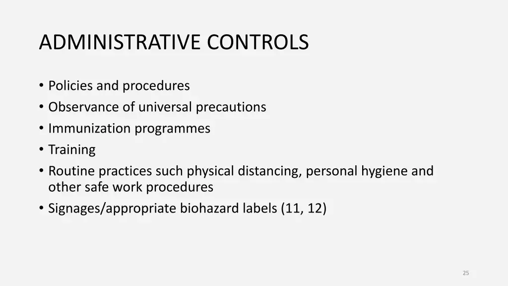 administrative controls