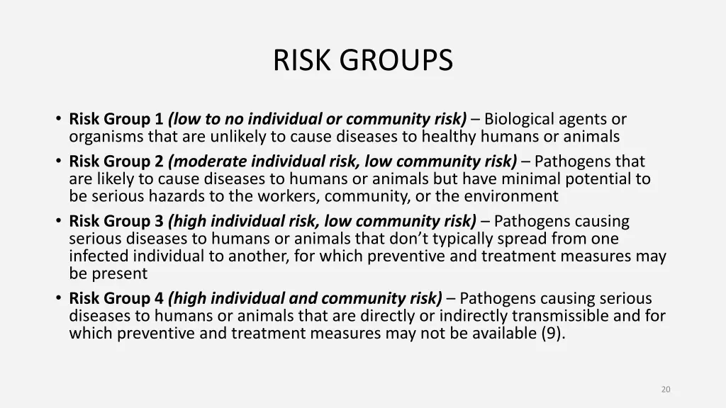 risk groups