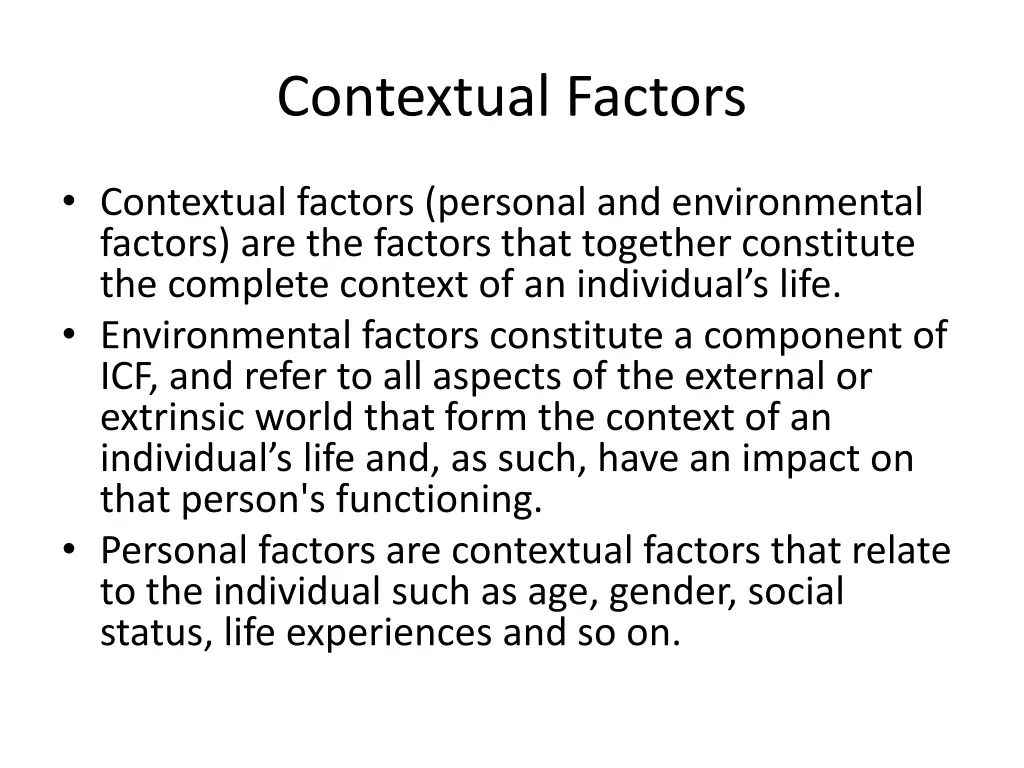 contextual factors