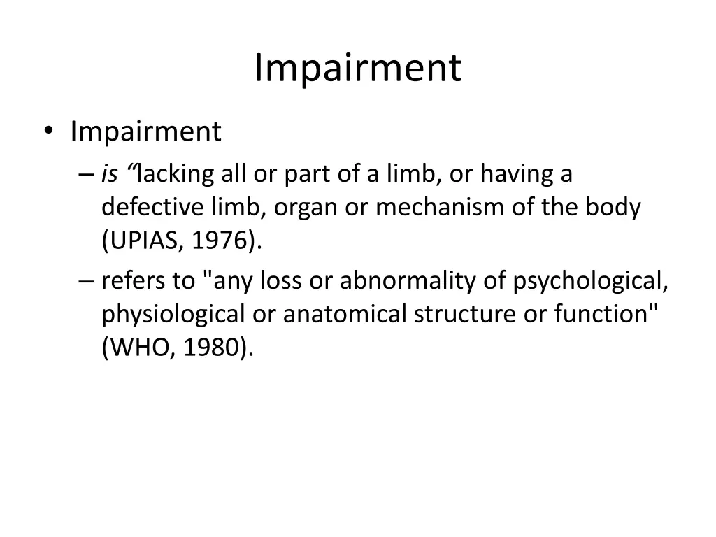 impairment