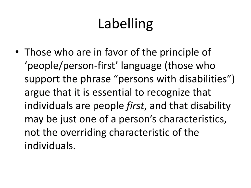 labelling