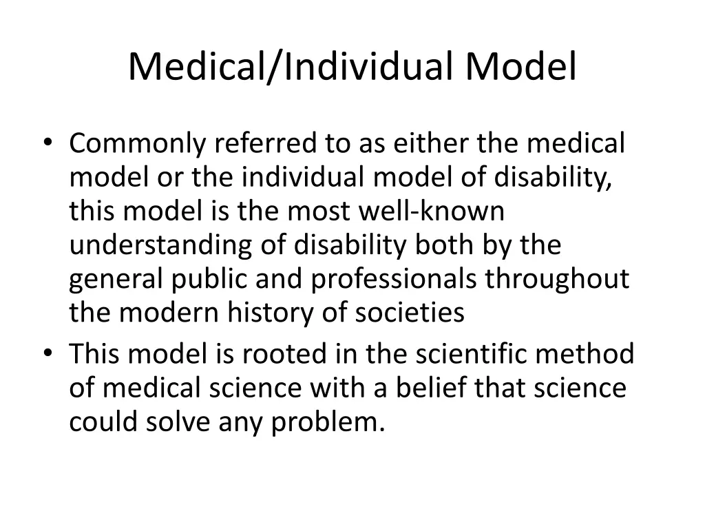 medical individual model