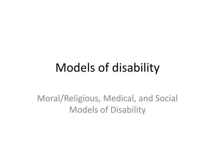 models of disability