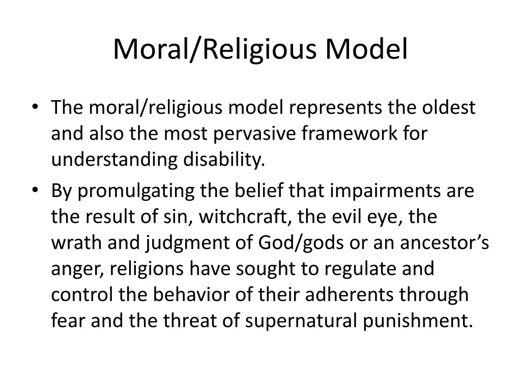 moral religious model