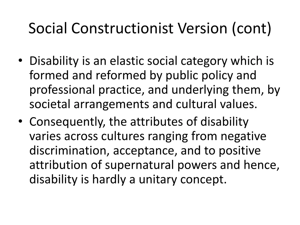 social constructionist version cont