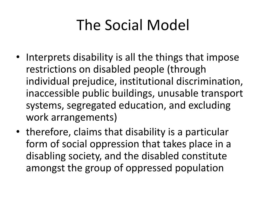 the social model