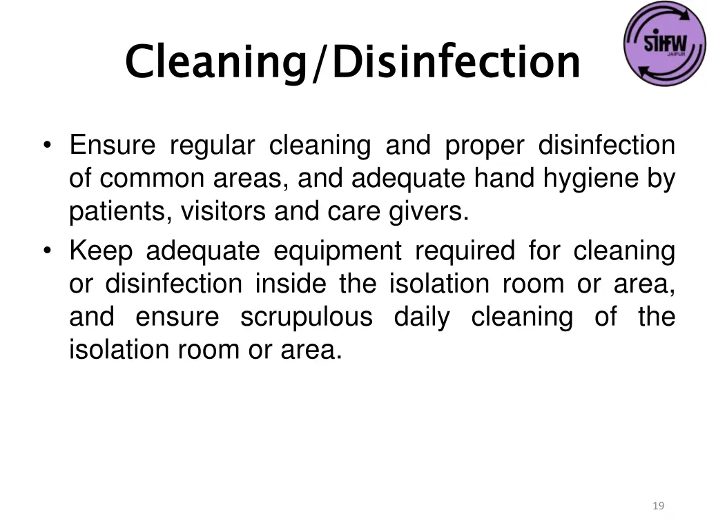 cleaning disinfection