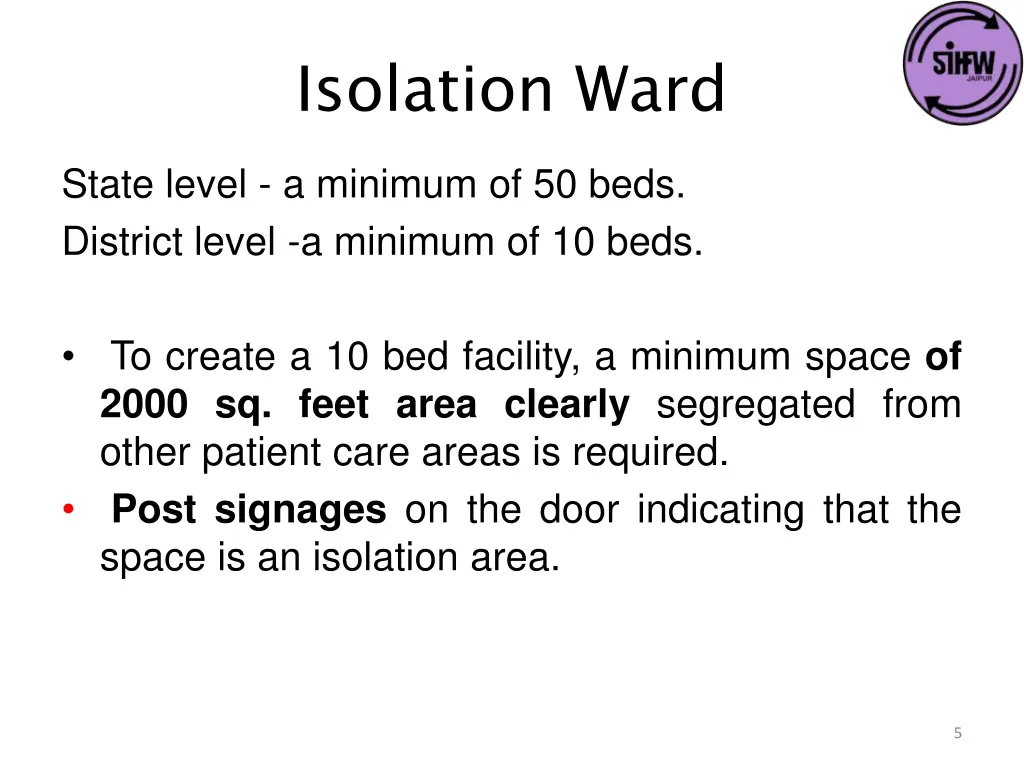 isolation ward