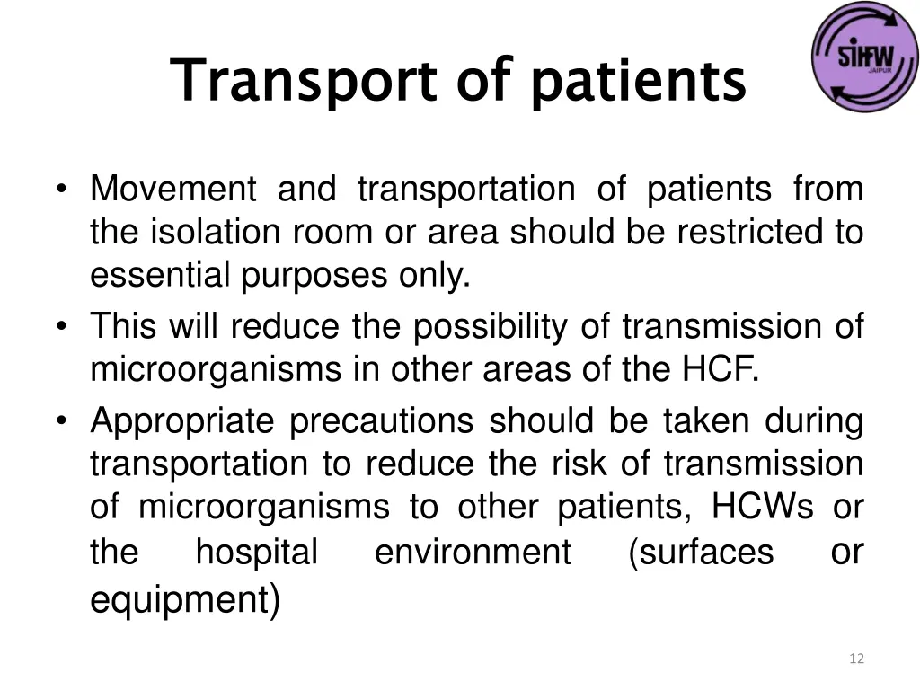 transport of patients