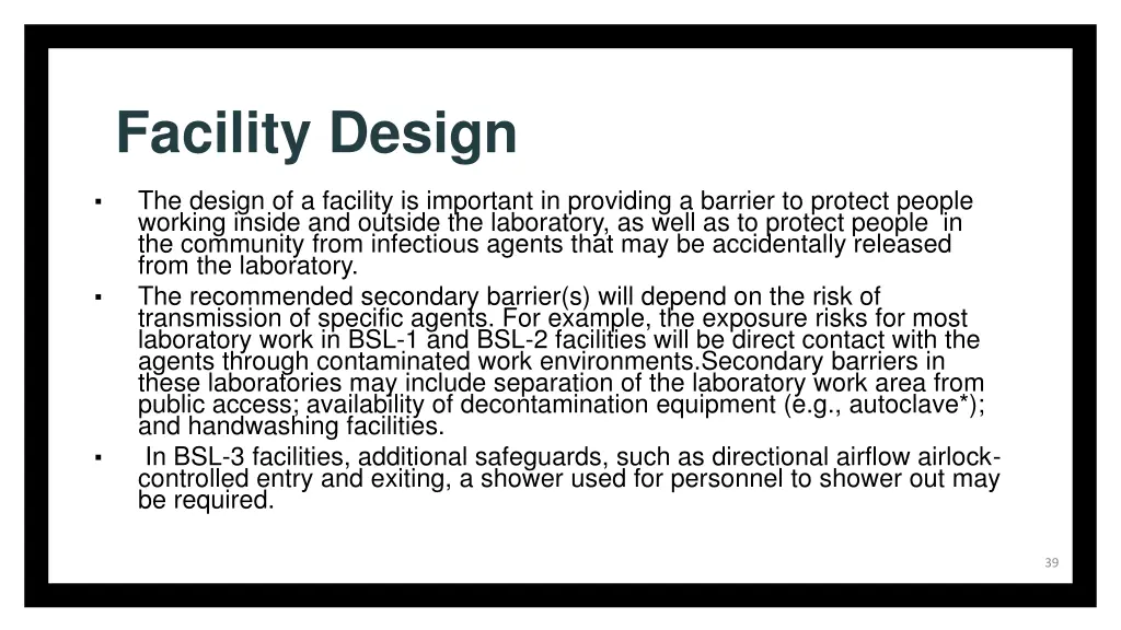 facility design